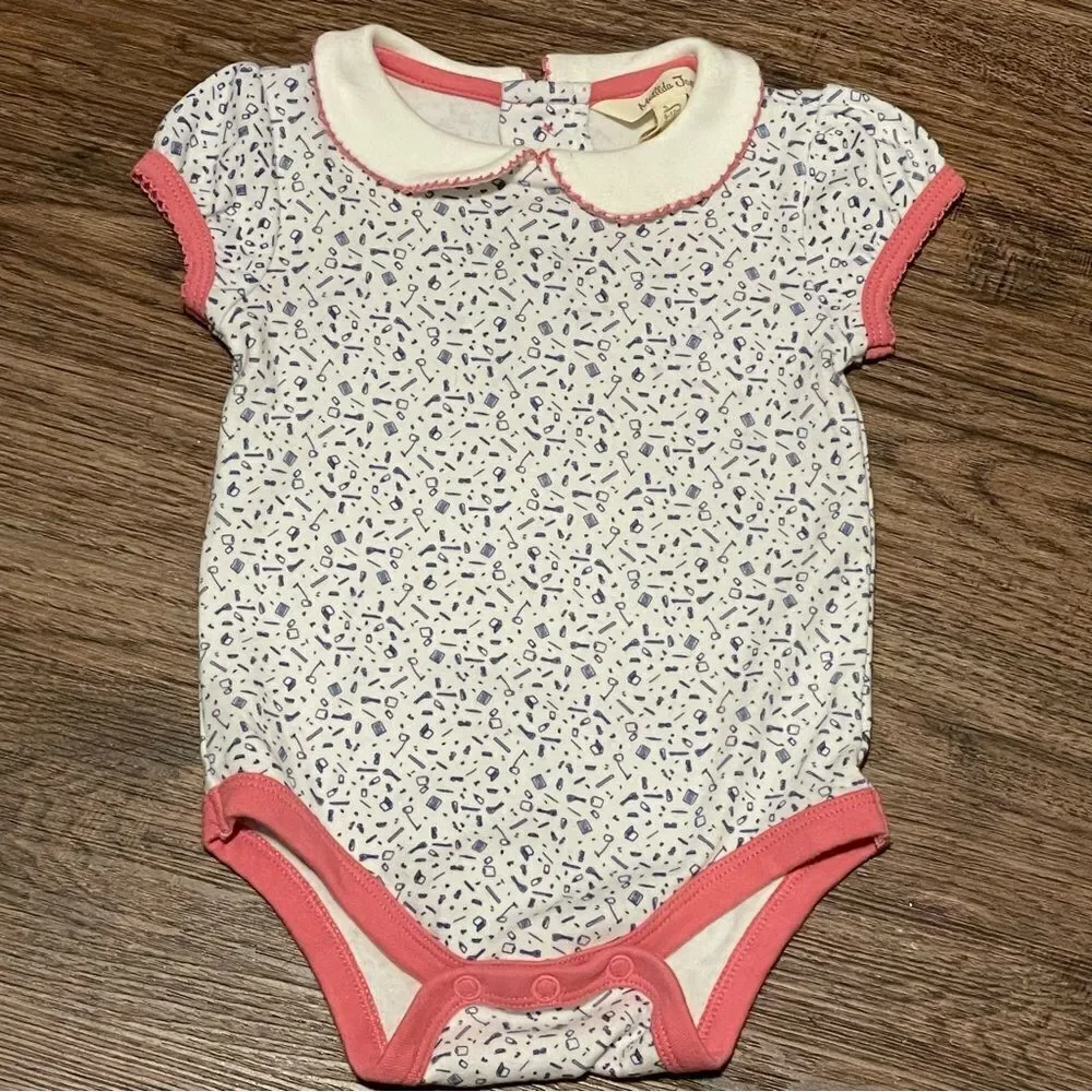 Matilda Jane When I Grow Up One Piece Bodysuit Coral Blue White Size 6-12 Months